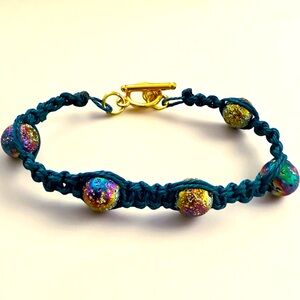 Handmade Iridescent Macramé Bracelet